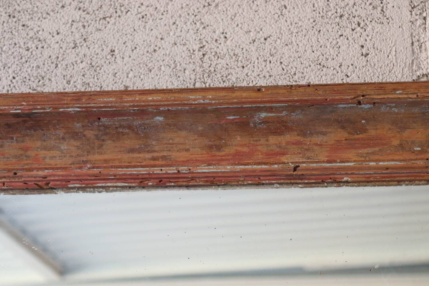 Large antique mirror in patinated wood h170cm