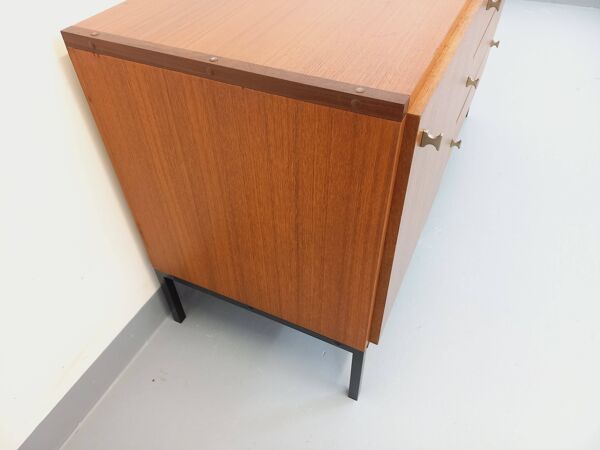 Enfilade moderniste vintage ARP Minvielle par Guariche Mortier Motte teck