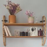 Rattan wall shelf