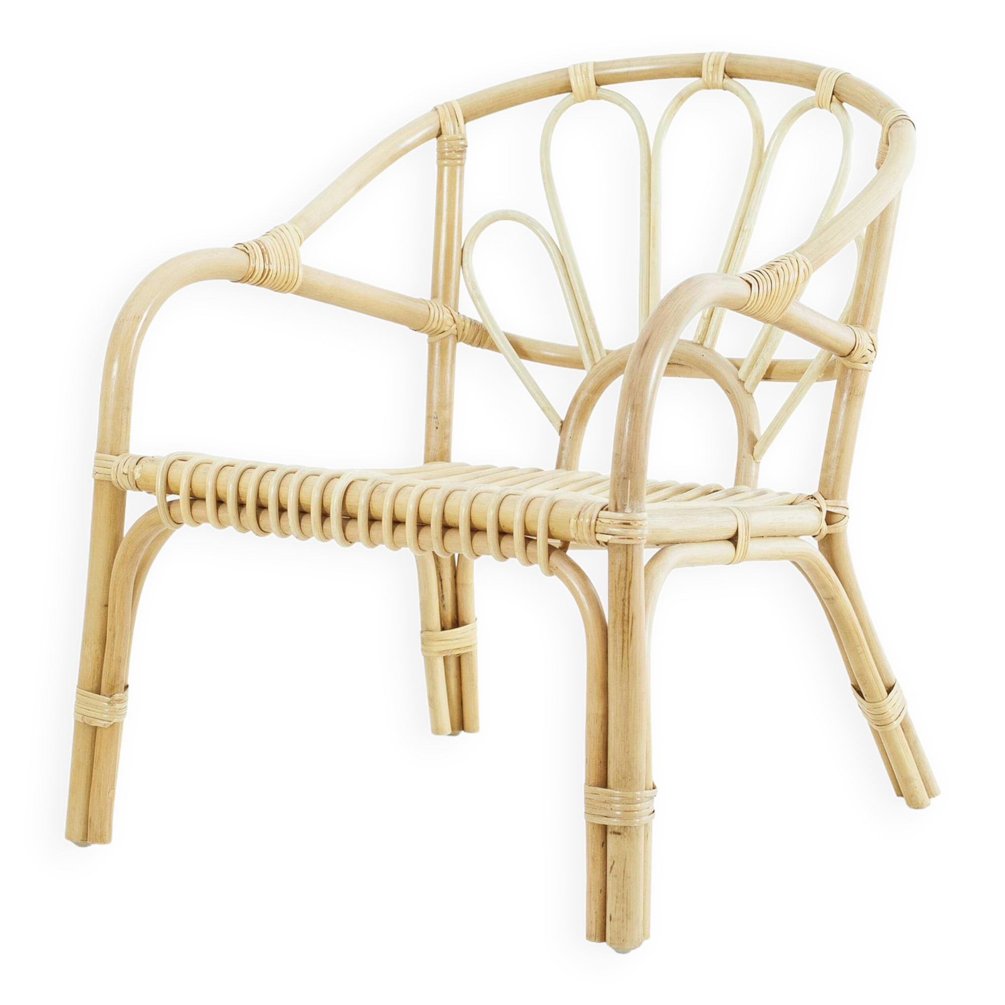 Small rattan chair with armrests for children SELINA