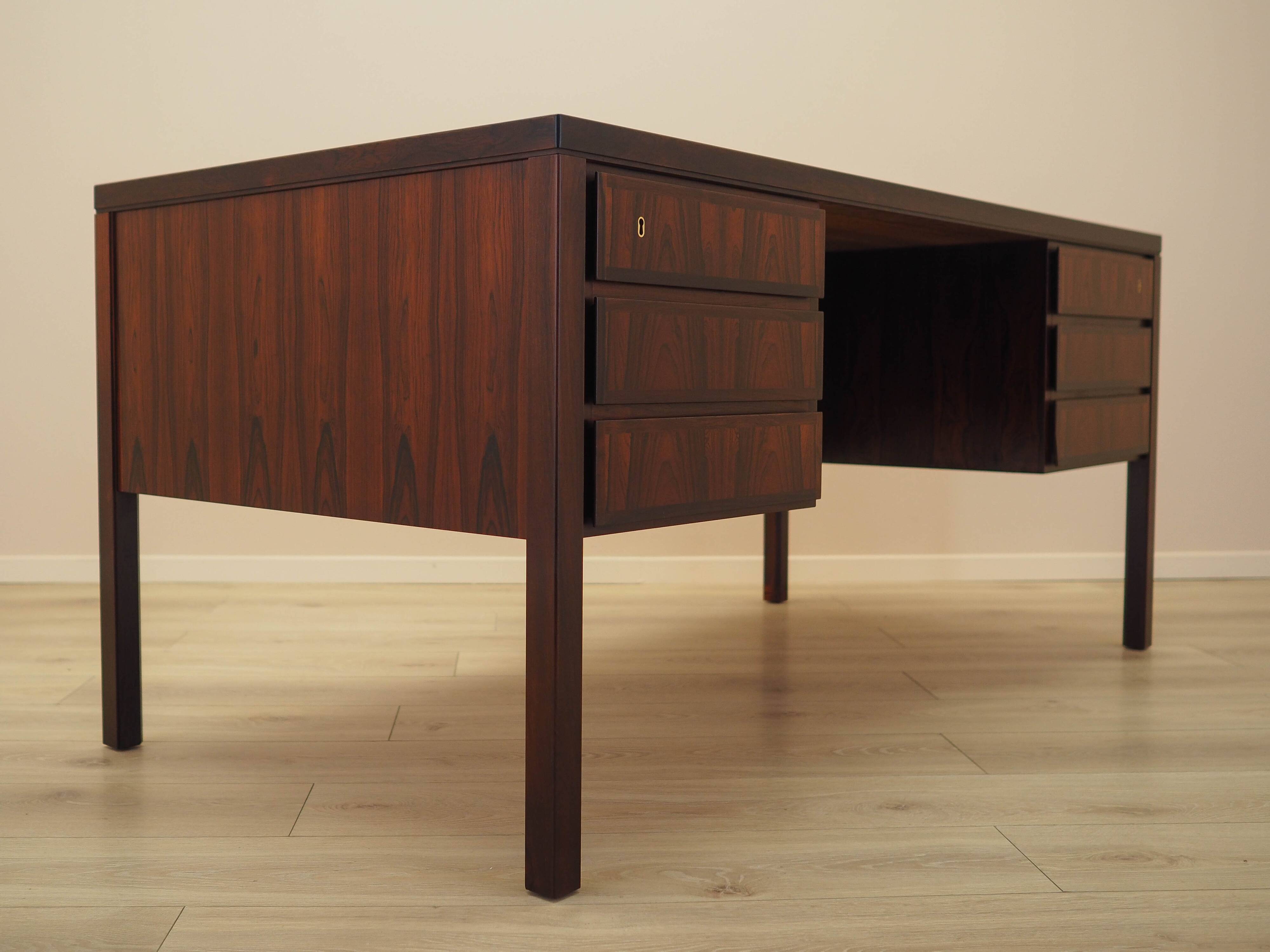 Rosewood desk, Danish design, 1970s, manufactured by Omann Jun