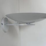 Pair of vintage wall lights, white lacquered metal, France 1970