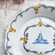 Antique French Earthenware Plate 18th Century NEVERS Landscape Motif