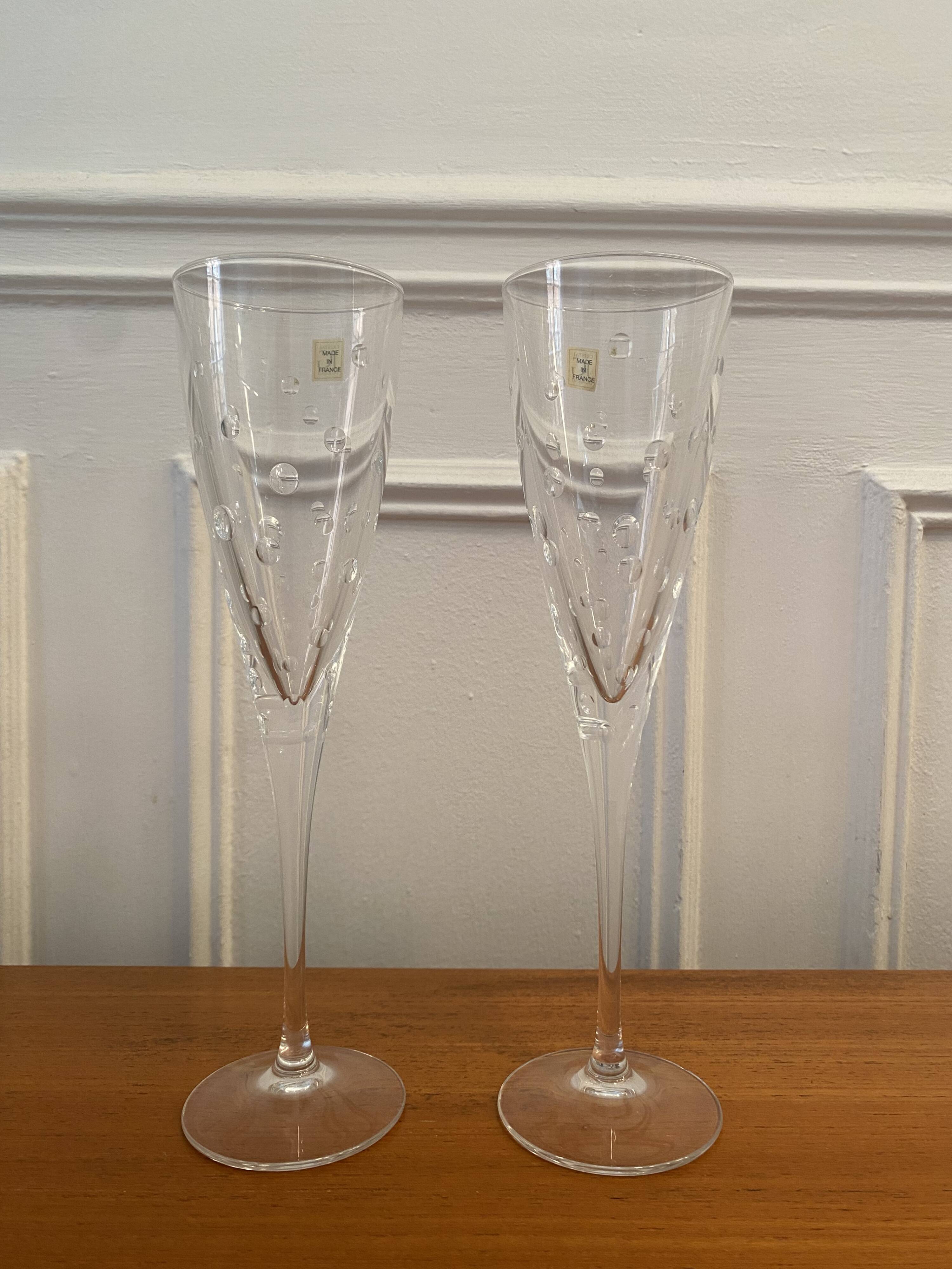 Arques crystal champagne flutes - JG Durand