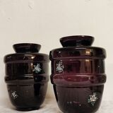 Pair of painted glass vases, France, 1940