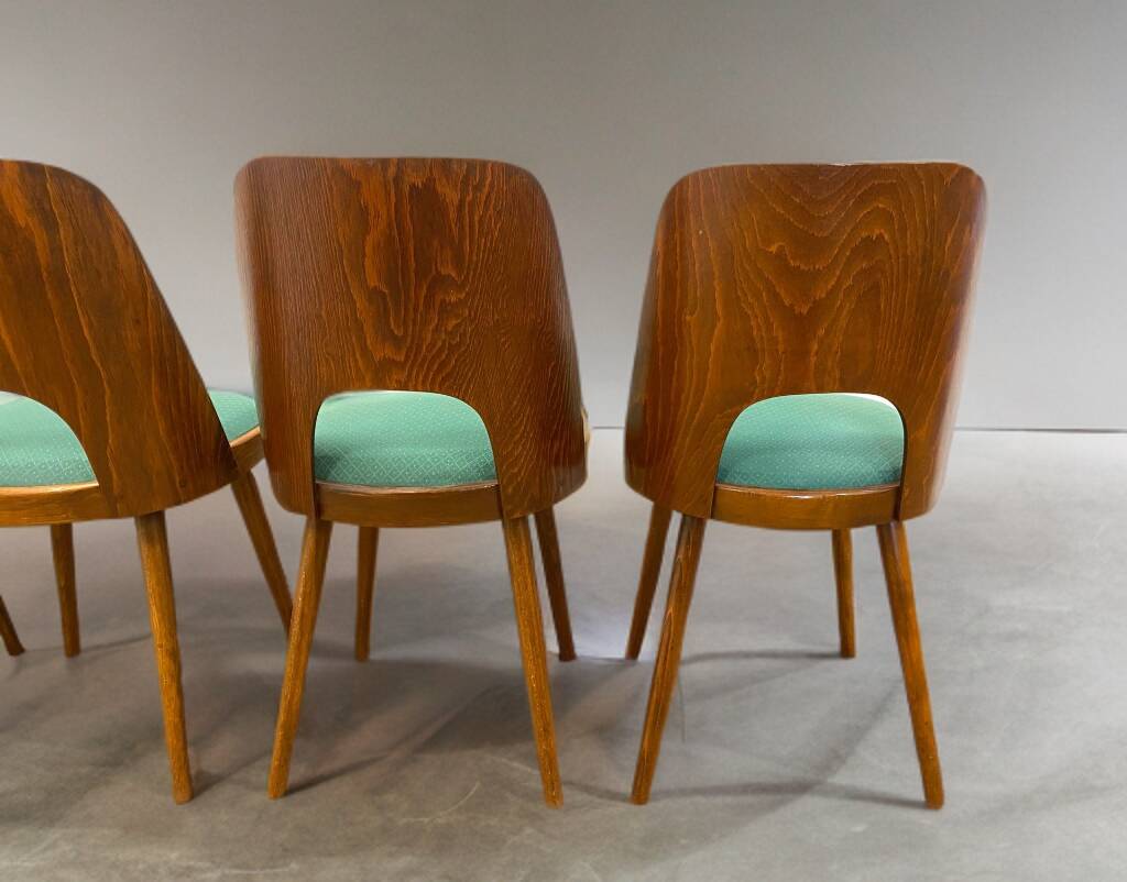 Set of 4 TON515 chairs by Oswald Haerdtl, Czech vintage 1960s