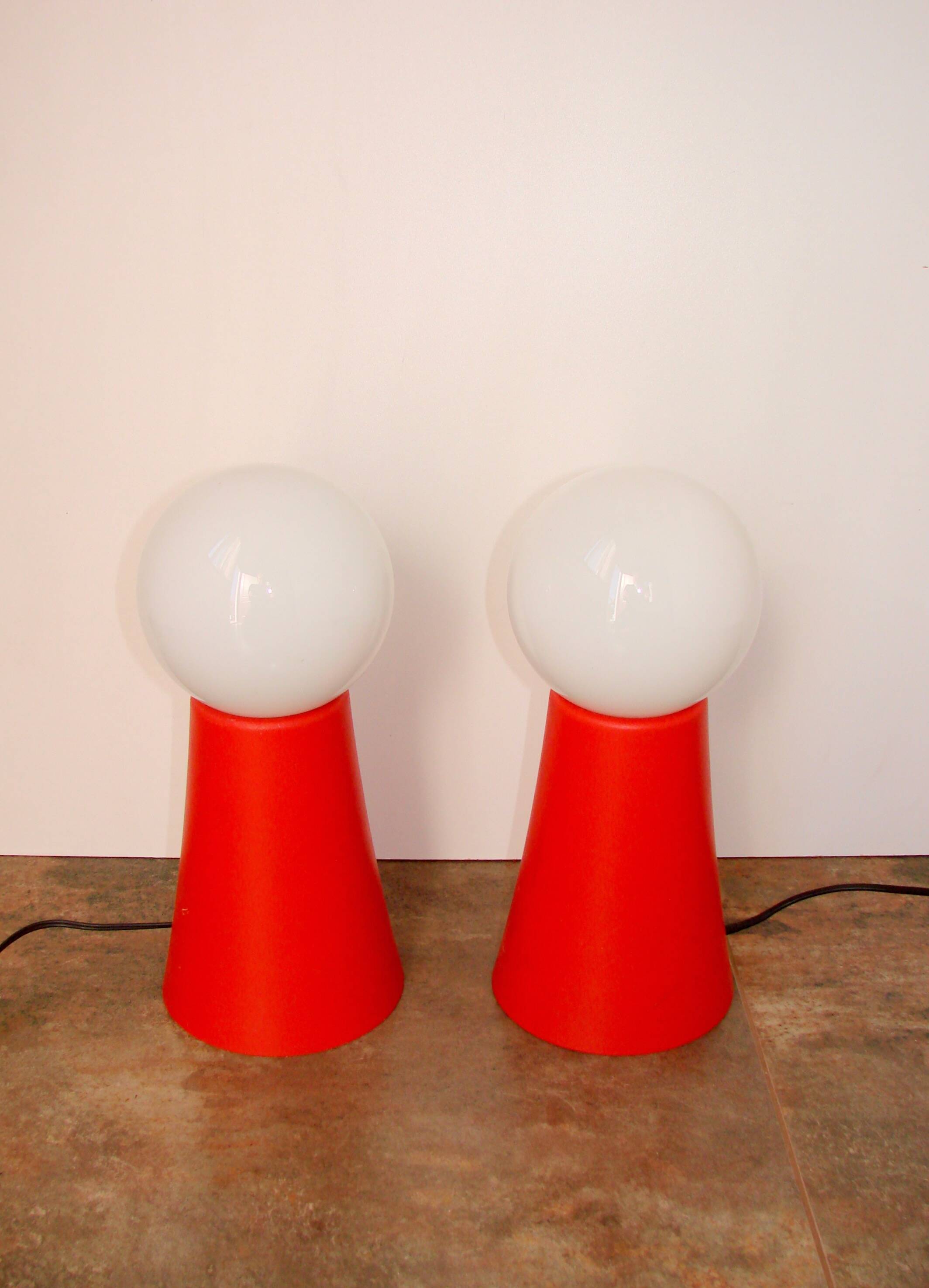 A pair of 1970s Space Age lamps | glass + plastic | E14 | vintage design