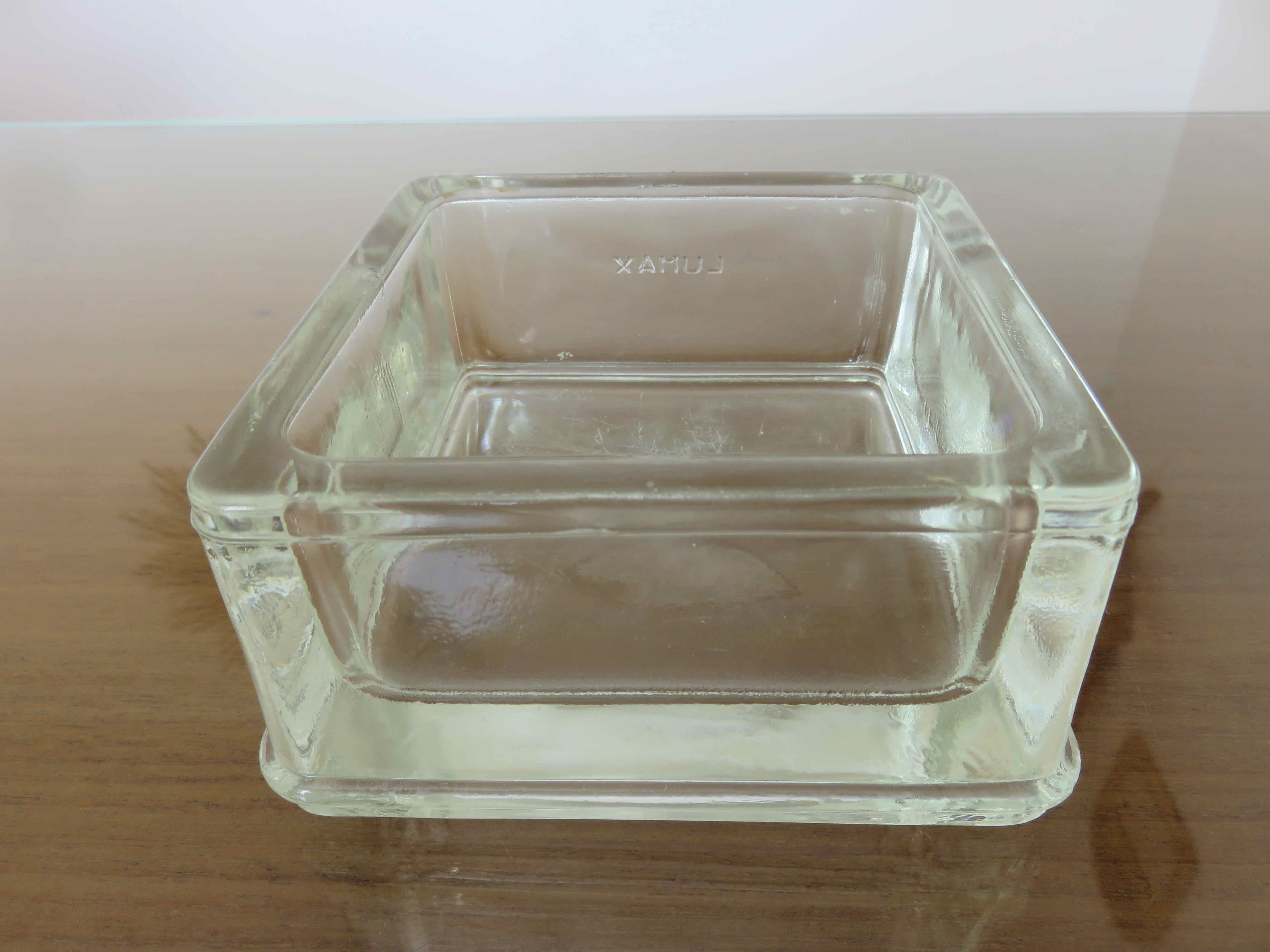 Glass paving ashtray signed lumax 40s 50