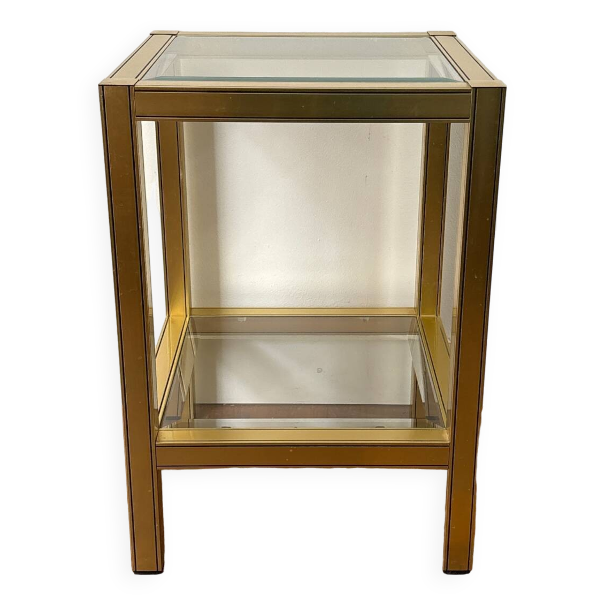 Vintage gold metal side table - end table