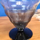 Vase vintage en verre, détails noirs en relief