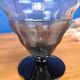 Vintage glass vase, black embossed details