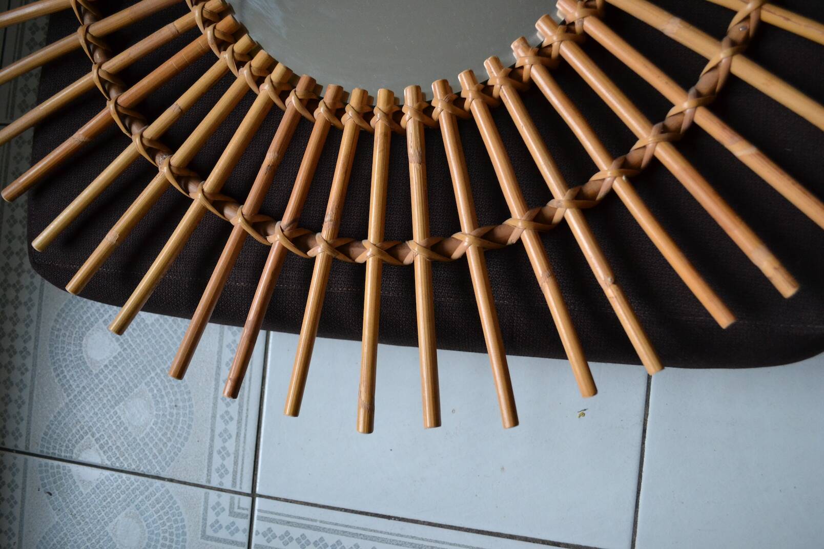 Rattan sun mirror