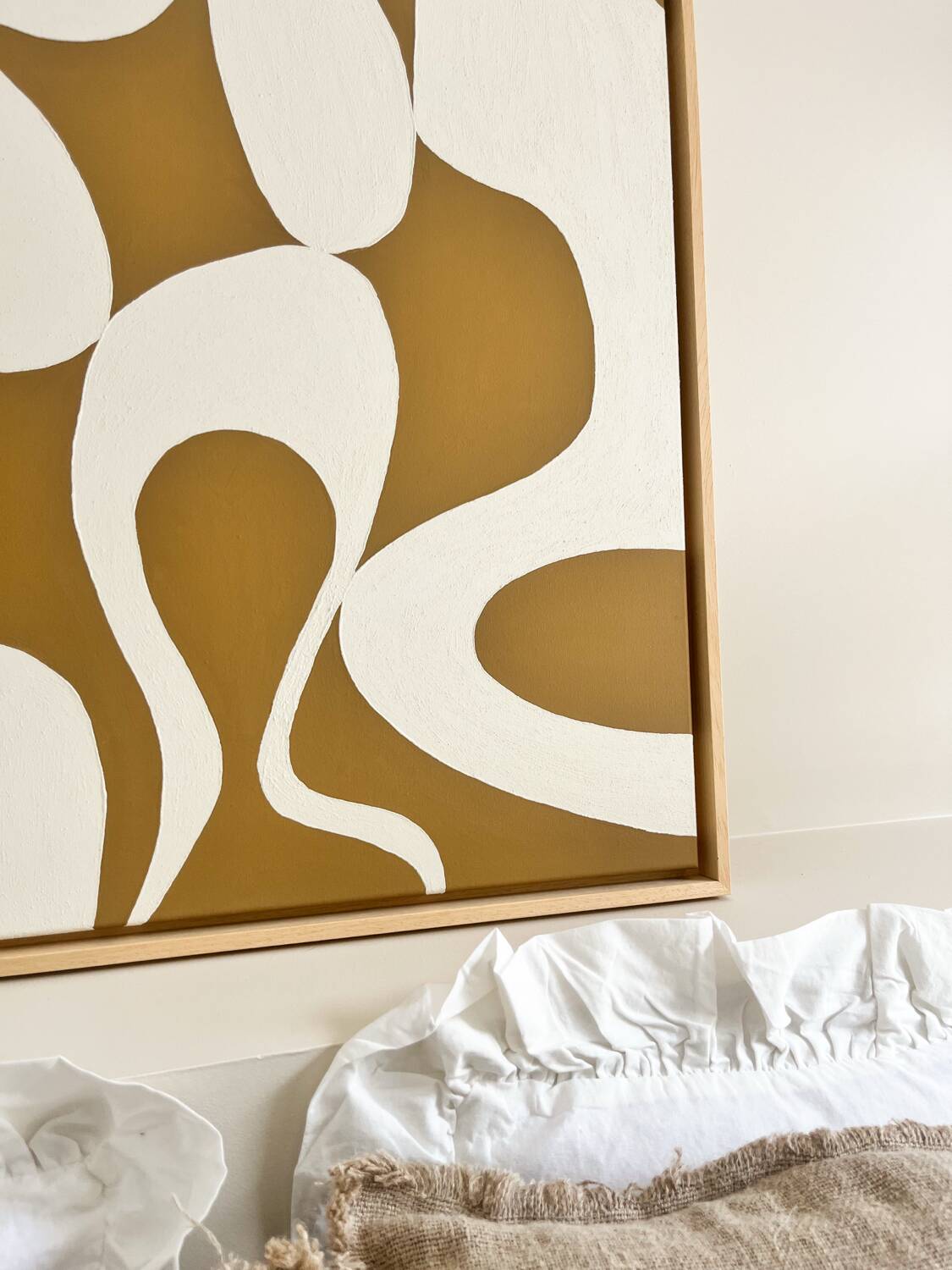 Tableau organique marron crème