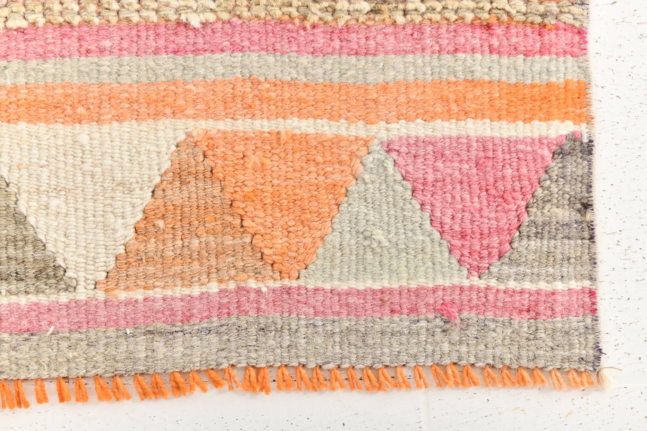 3x11 Tile Red Turkish Runner, Handmade Wool Runner Rug, 96x337Cm