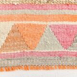 3x11 Tile Red Turkish Runner, Handmade Wool Runner Rug, 96x337Cm