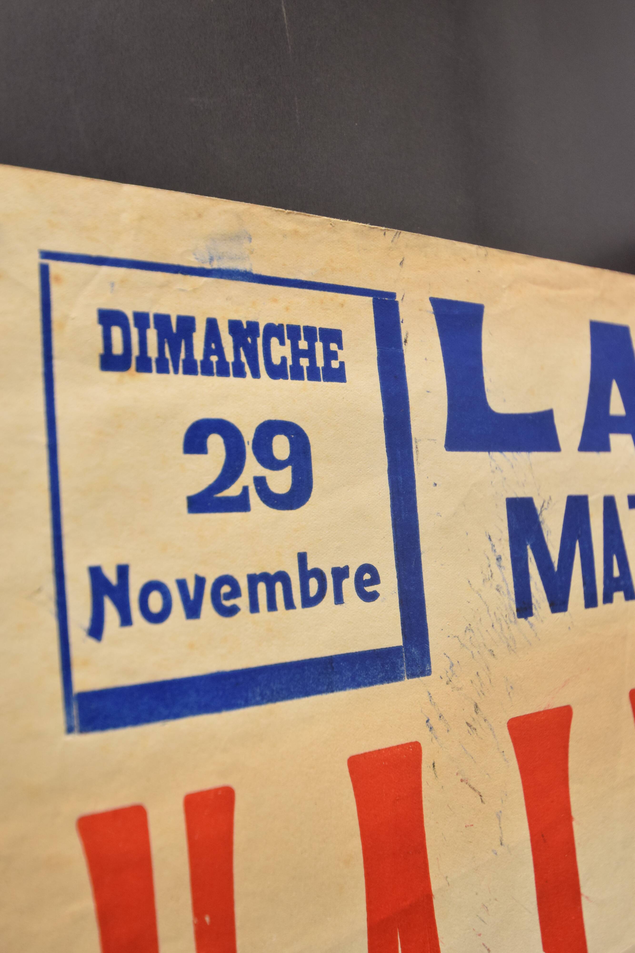 "Rugby Match" poster - City of Langon - 1930s