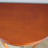 Set of 2 half-moon console tables with drawer - cherry wood - Louis Philippe style