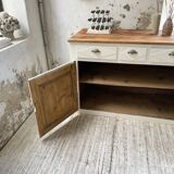 Meuble de métier enfilade patine blanche