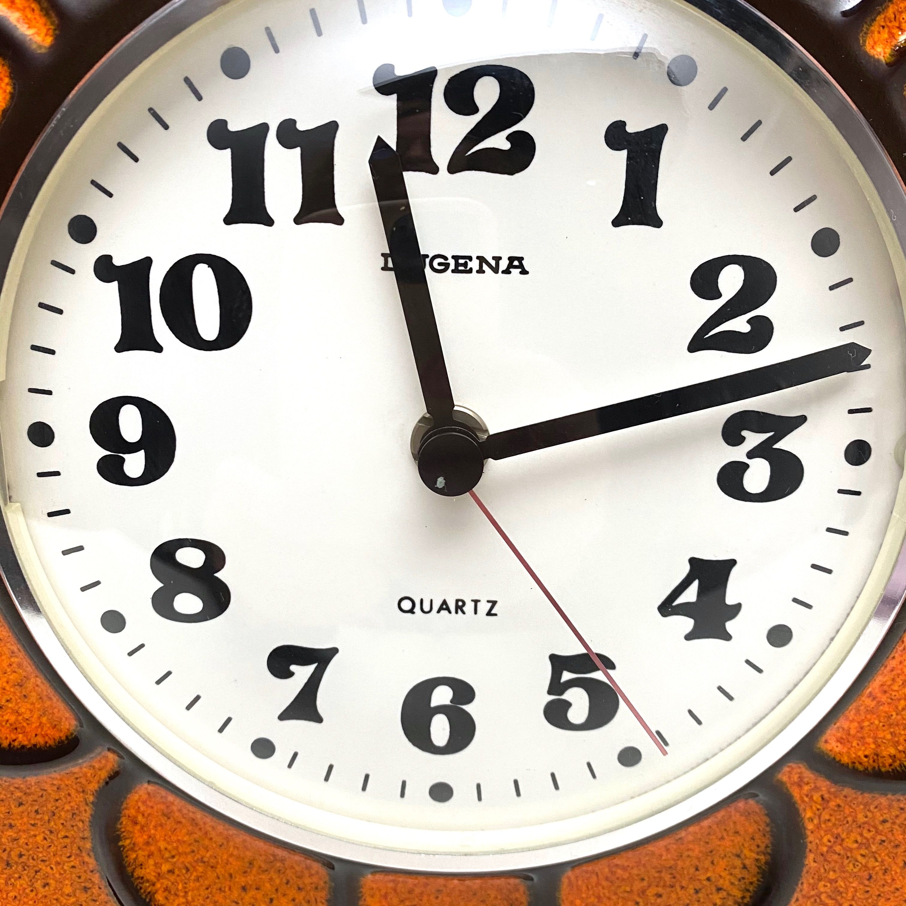 Vintage wall clock Dugena, mid century kitchen clock