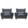 Set of Midcentury Black Leather Armchairs, 1970s