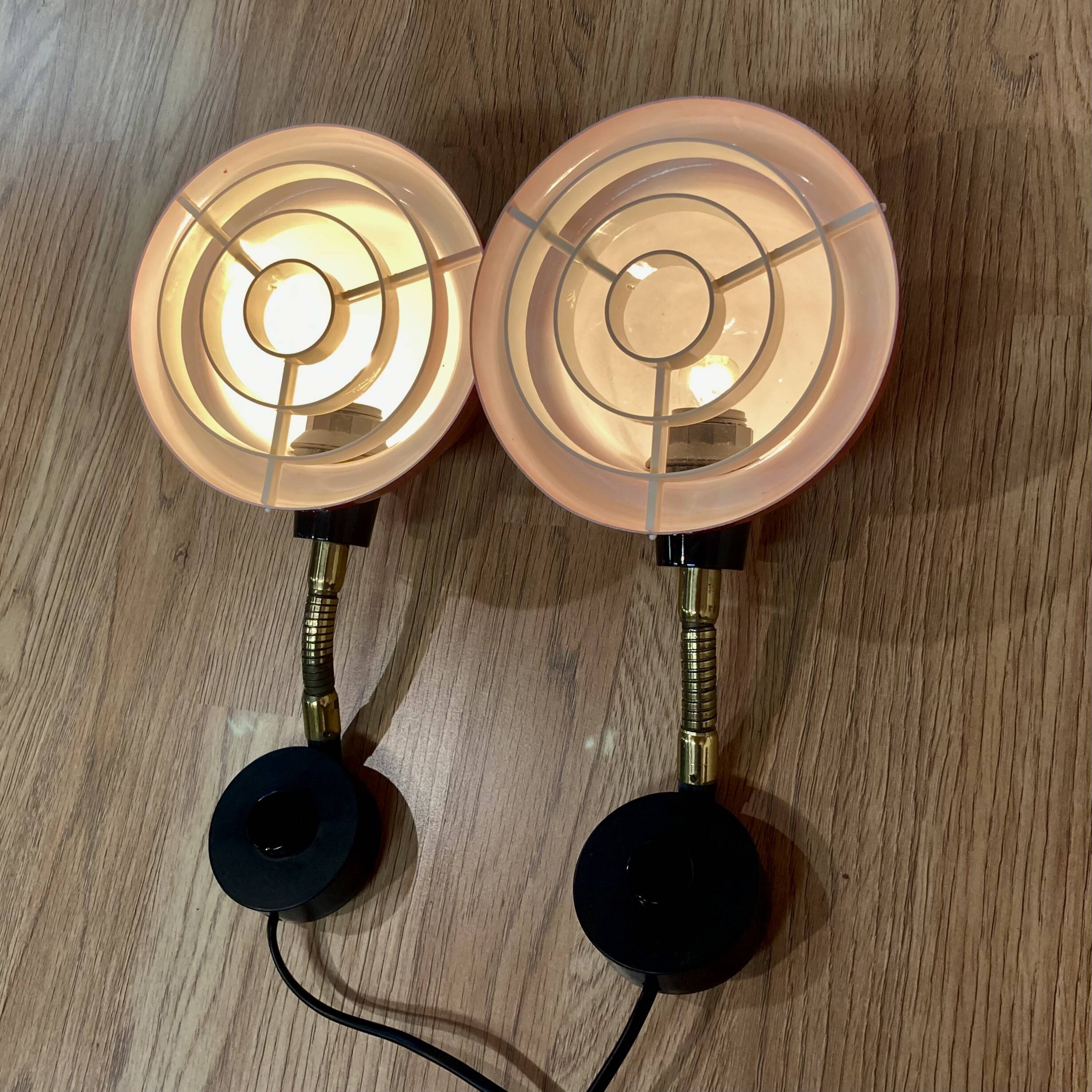 Pair of modular wall lights Scandinavian design 1950.