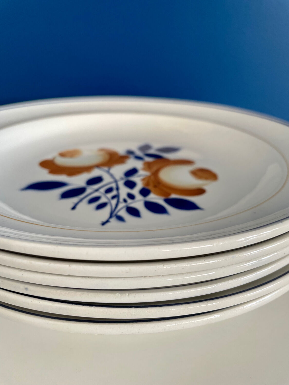 Service of 6 deep plates Moulin des Loups Roubaix