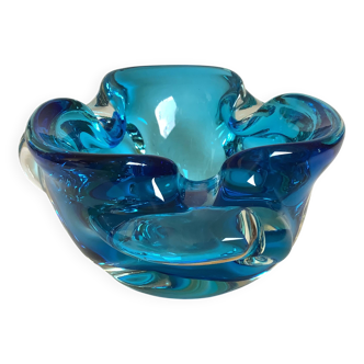 Blue Murano style ashtray dish.