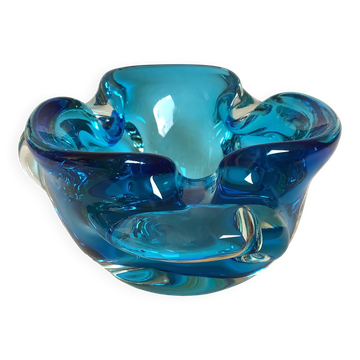 Blue Murano style ashtray dish.