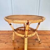 Rattan coffee table / end table, circa 1950
