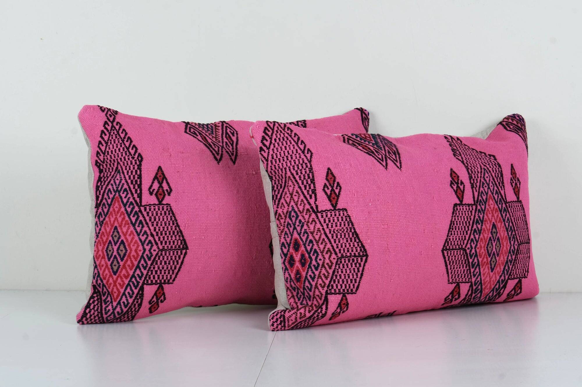 Set of 2 vintage kilim cushion covers 41x61 cm