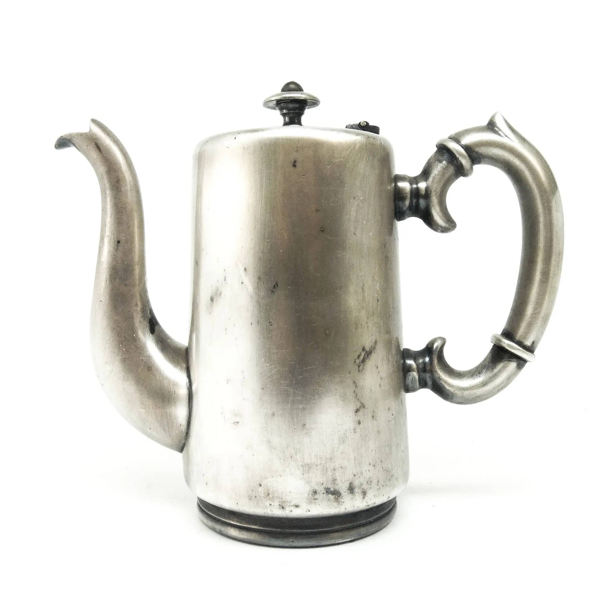 Hotel coffee pot, Eclecticism, silver-plated brass, Poland, 1920s.