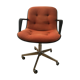 Vintage orange armchair model 451 with wheels by Steelcase Strafor, design by Randall Buck