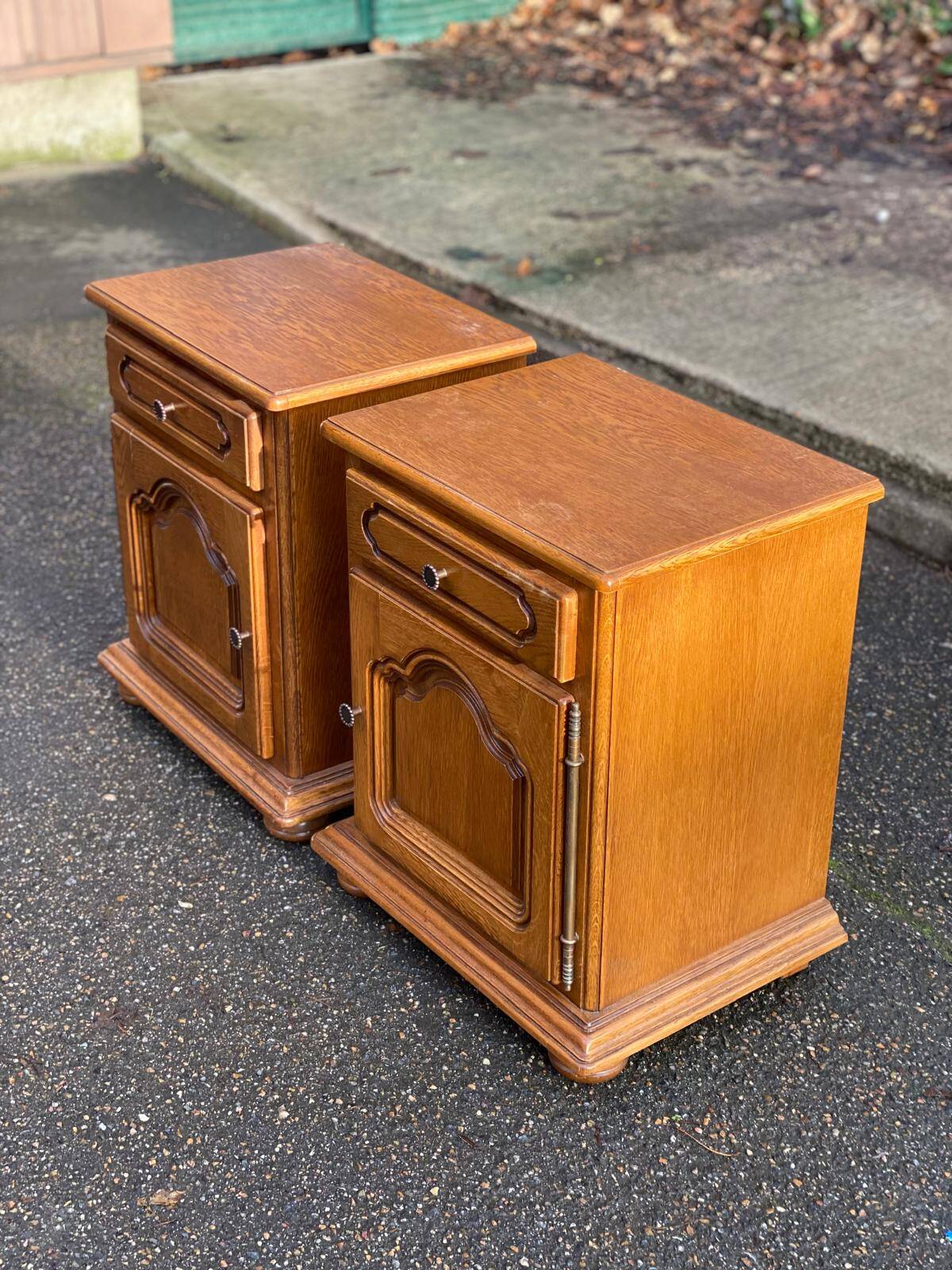 2 Louis XIV bedside tables made of wood from the 20th century.