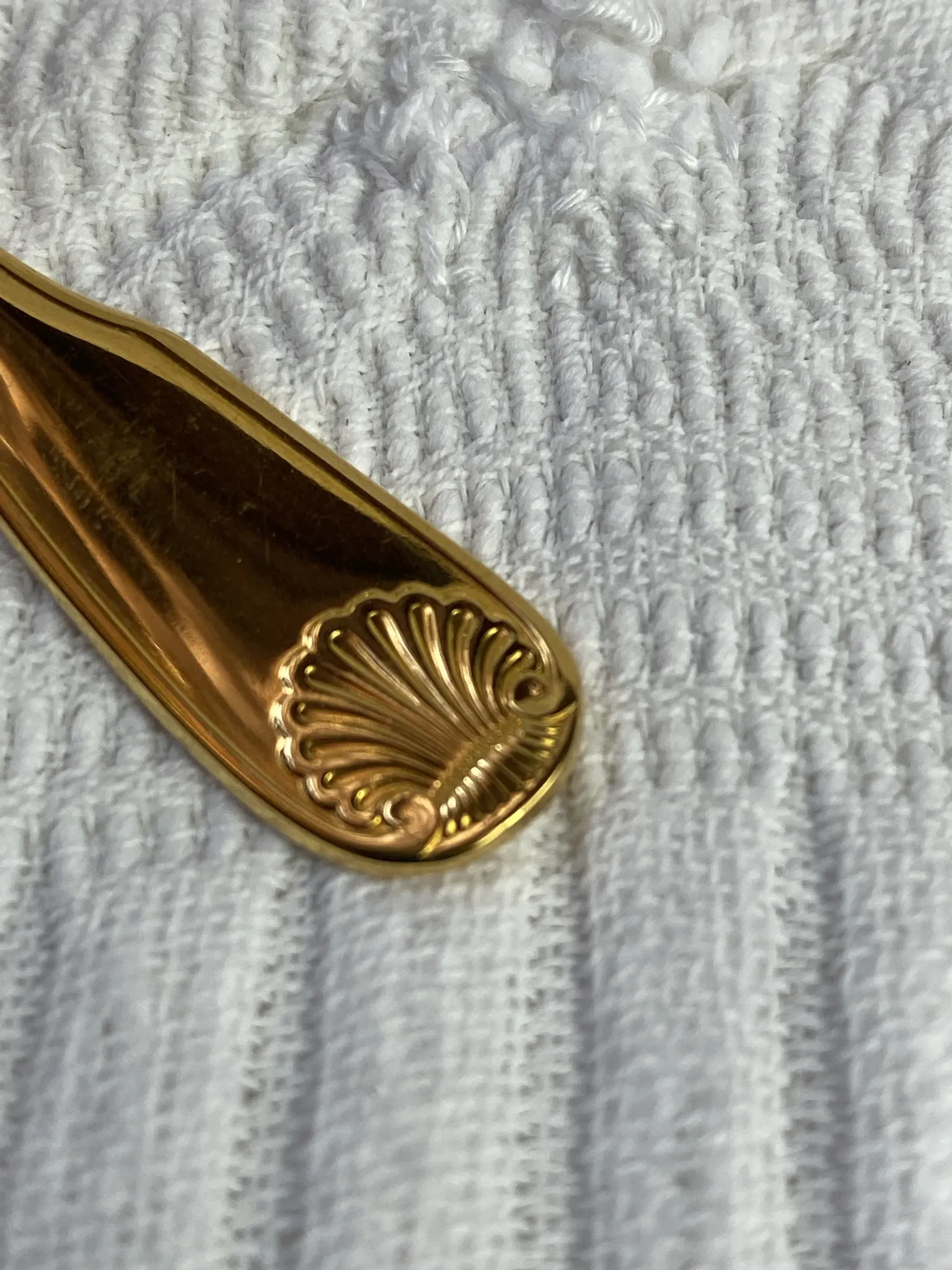 Moka spoons, gold metal, Vendôme model by Christofle