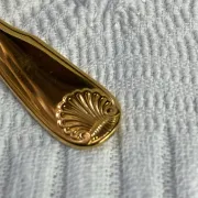Moka spoons, gold metal, Vendôme model by Christofle