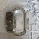 Vintage silver-plated butter dish in rococo style - Glass compartment - Knife