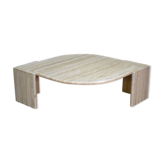 Table basse œil en travertin 1970