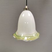 Pendant lamp in multicolored glass. Probably Danish or Swedish from 1970s