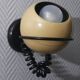 Vintage wall lamp design Eyeball metal beige & black 1970s