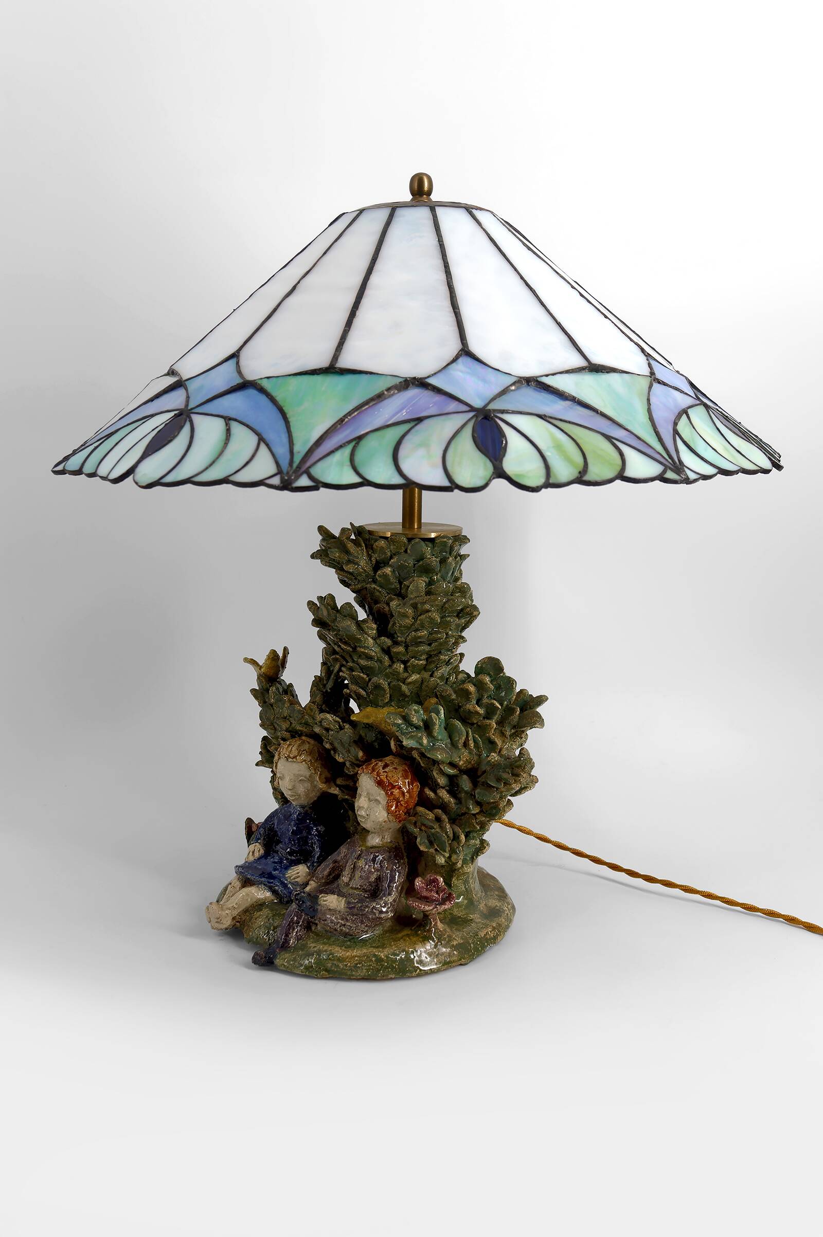 Ceramic lamp, dreamlike childhood – W. Schilder, Germany, c. 1970
