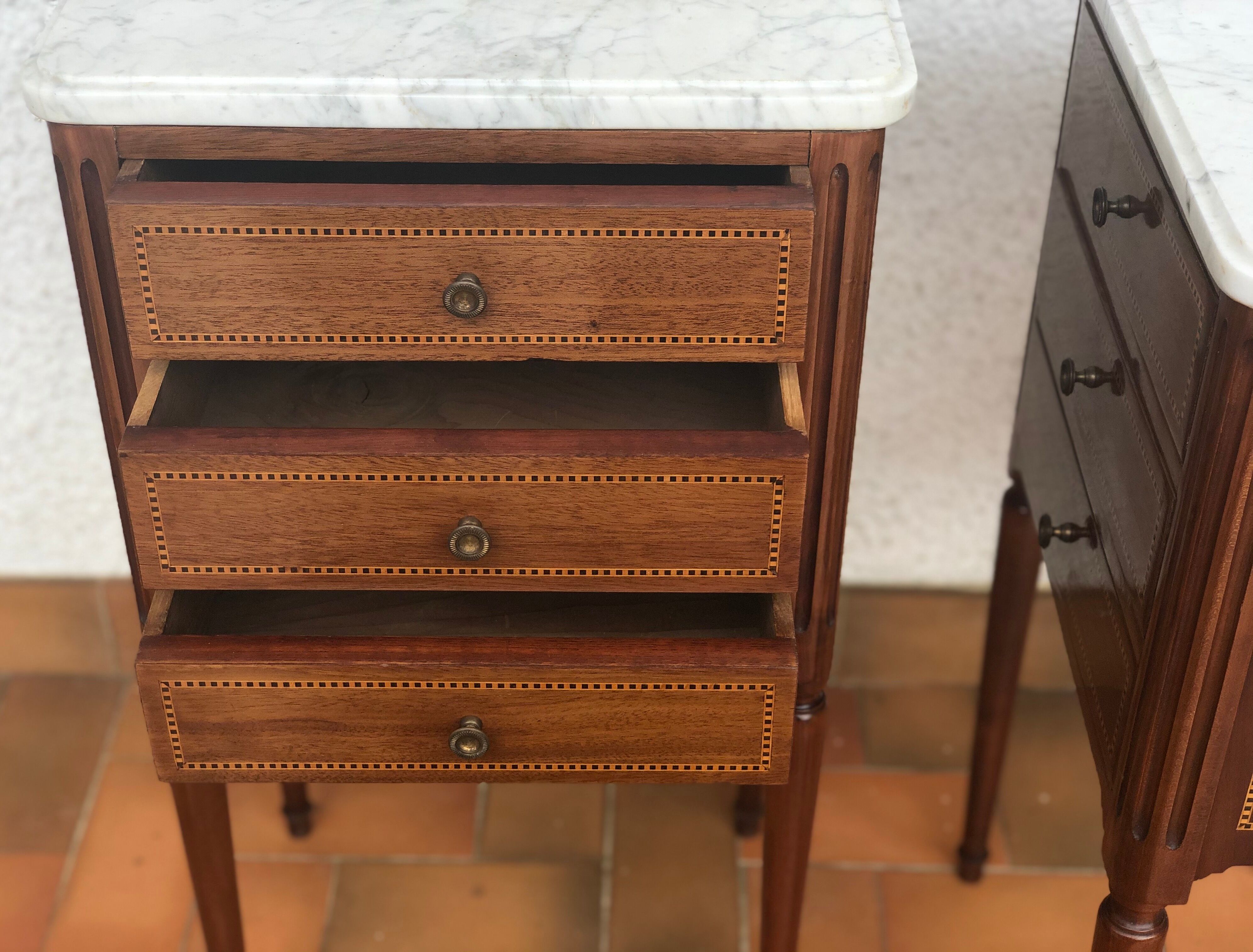 Louis XVI style bedside pair