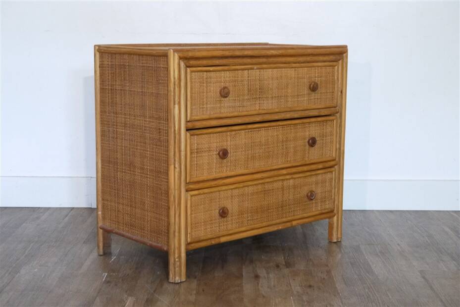 Commode en rotin et bambou, 1970