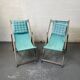 Lot de 2 chaises longues bleues