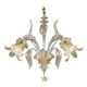 Italian Luxury Wall Sconce in Clear Murano Glass With Gold Floral Motifs