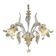 Italian Luxury Wall Sconce in Clear Murano Glass With Gold Floral Motifs