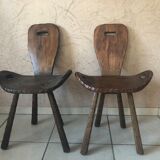 Paire de chaises brutalistes