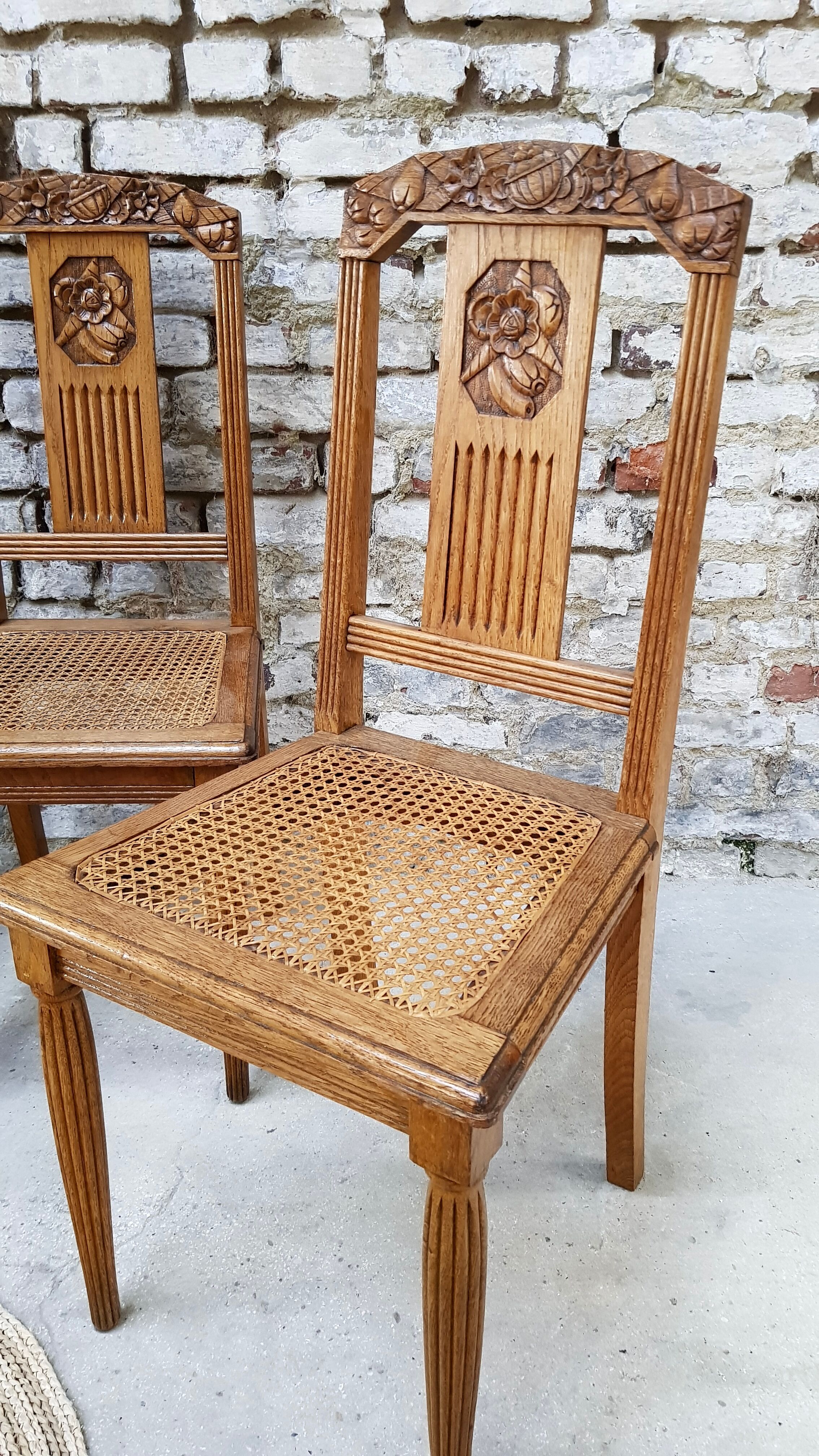 Lot 4 art deco cans chairs
