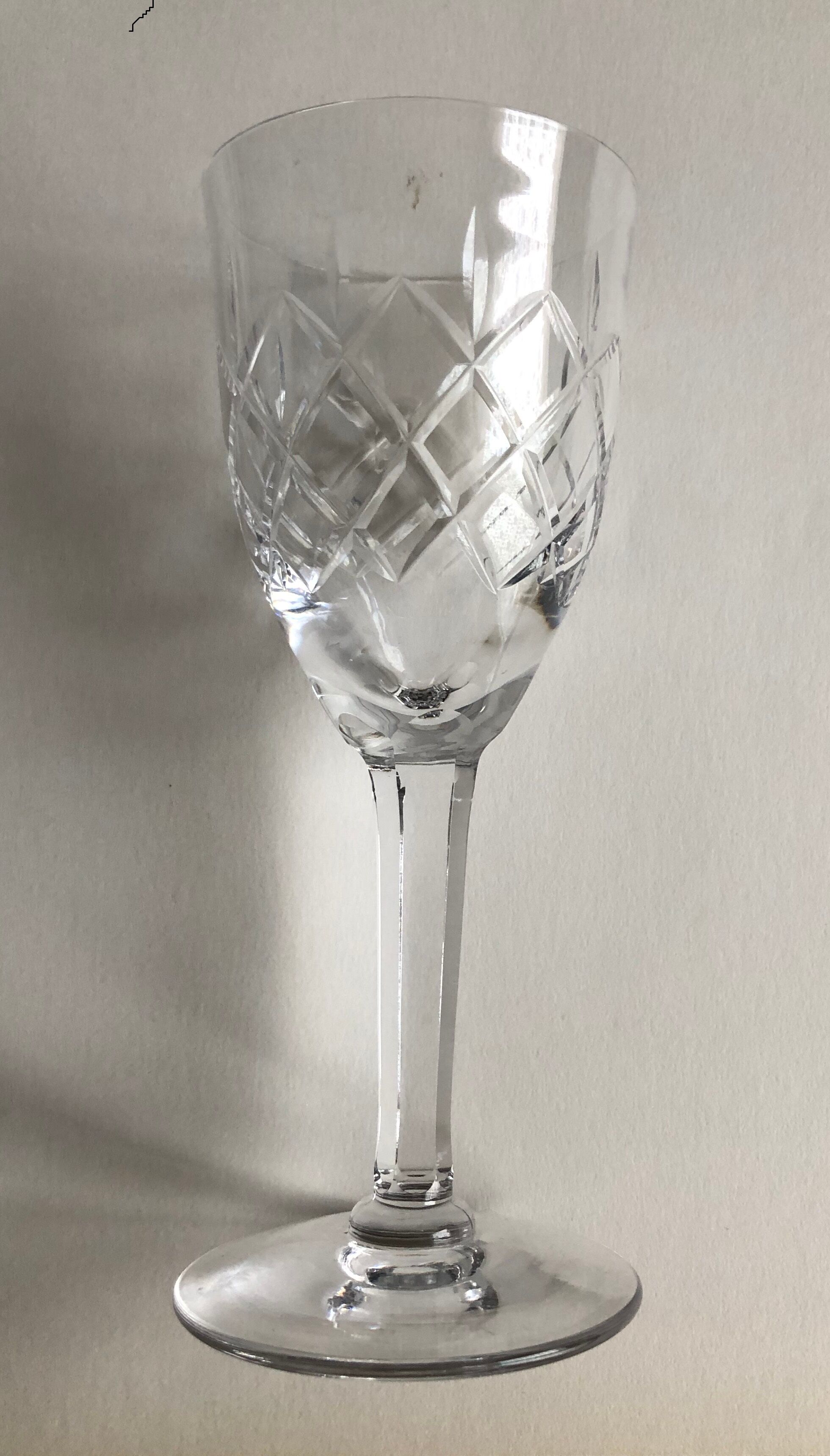 Ensemble de six verres à vin en cristal de Lorraine