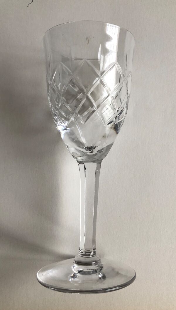 Ensemble de six verres à vin en cristal de Lorraine