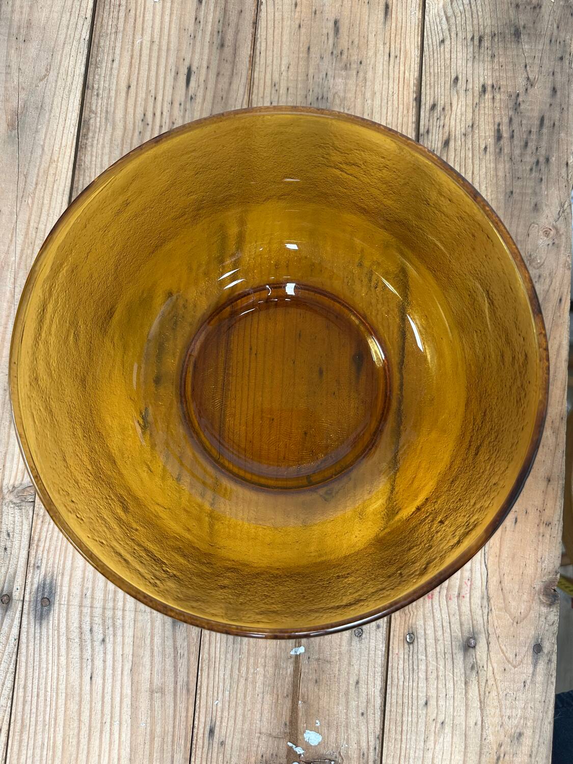 Vintage amber granite glass salad bowl